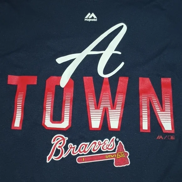 Atlanta Braves MLB Genuine Merchandise Majestic Navy Tee FL6334 196417691747 - Picture 2 of 10